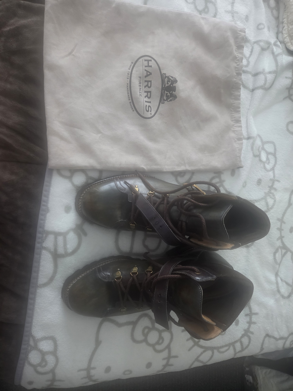 Calzoleria Harris Dark Brown Leather Ankle Boots with Gold Hardware